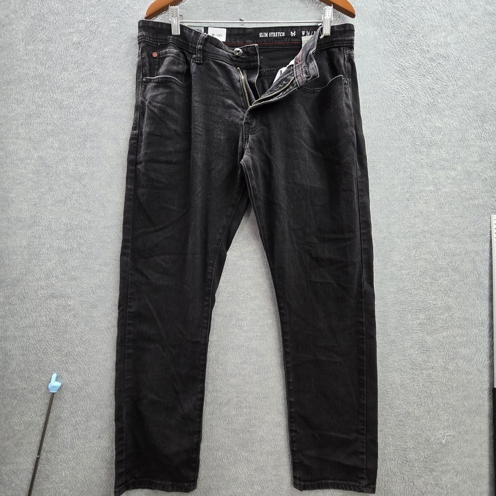 MBX‎ Men Jeans 34X30 Black Denim Slim Stretch